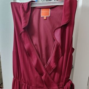 Burgundy wrap dress